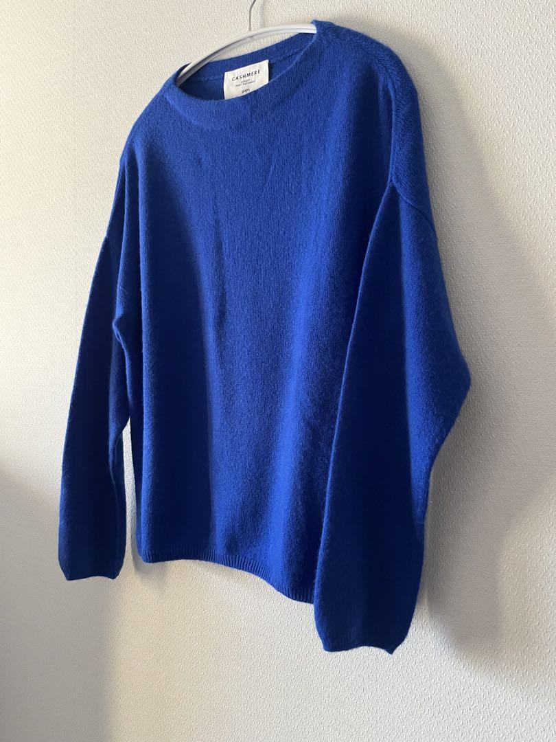 SHIPS シップス ピュアカシミヤ100% ニット  青　ブルー