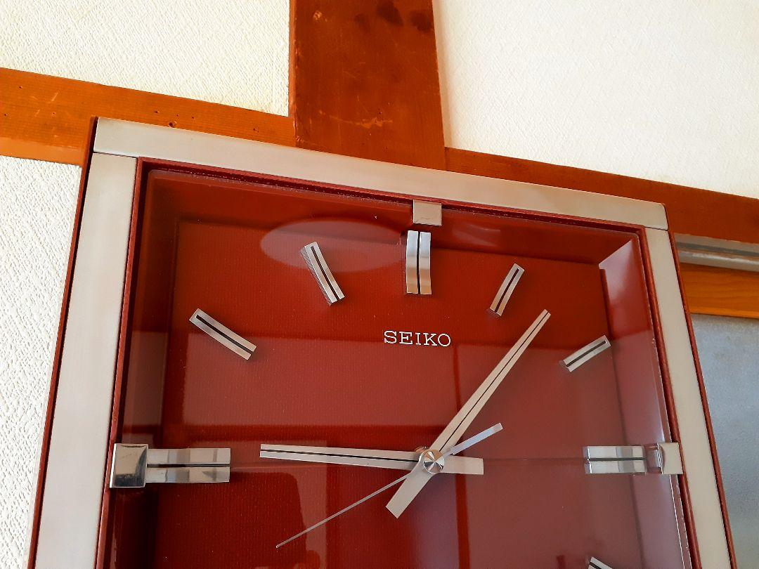 70's　SEIKO　トランジスタ　掛け時計　ビンテージ　ワインレッド