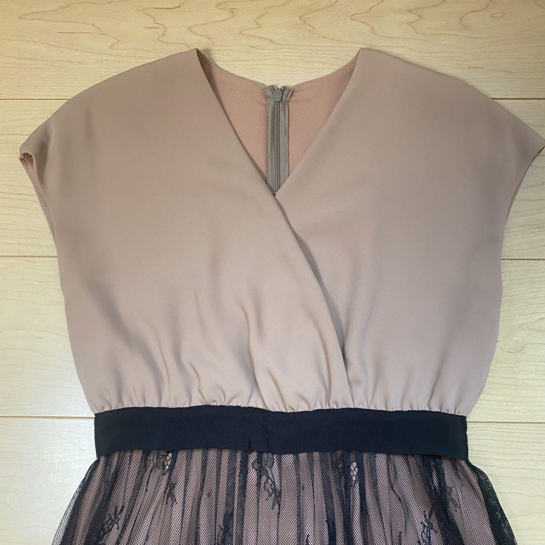 美品】 アダムエロペ レースプリーツワンピース 結婚式