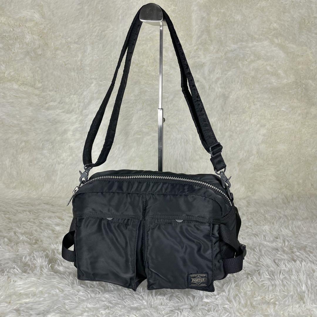 美品】PORTER TANKER 2way ウエストバッグ 黒