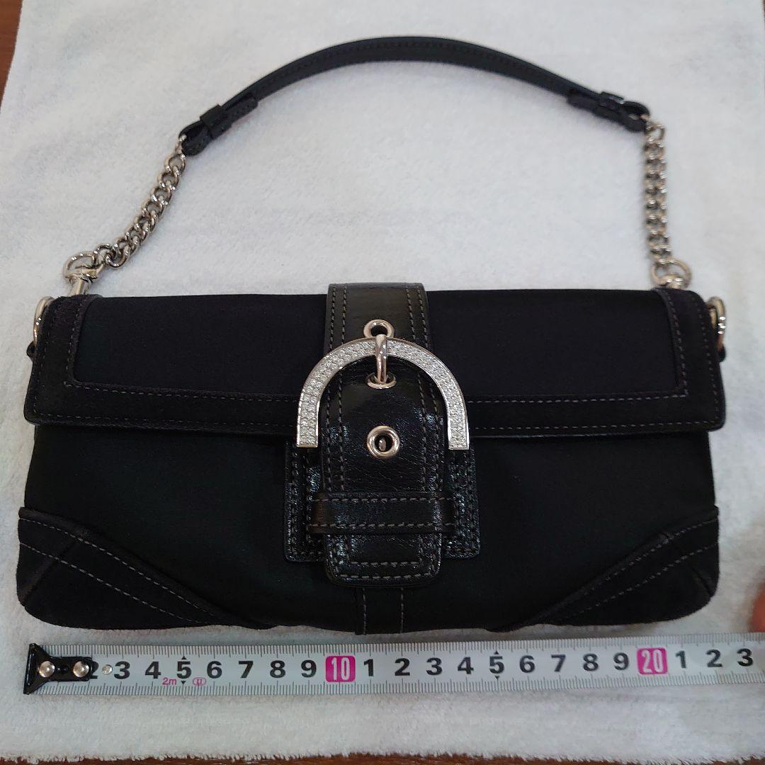 COACH ハンドバッグ 黒 チェーン 結婚式 バック パーティー