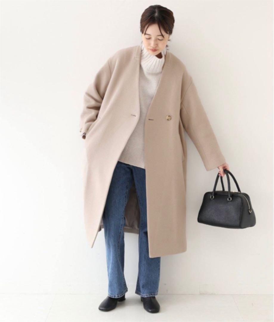 7260円 人気の定番 SLOBE IENA ノーカラーロングウールコート スローブイエナ 7260円 人気の定番 SLOBE IENA ノーカラーロングウールコート スローブイエナ