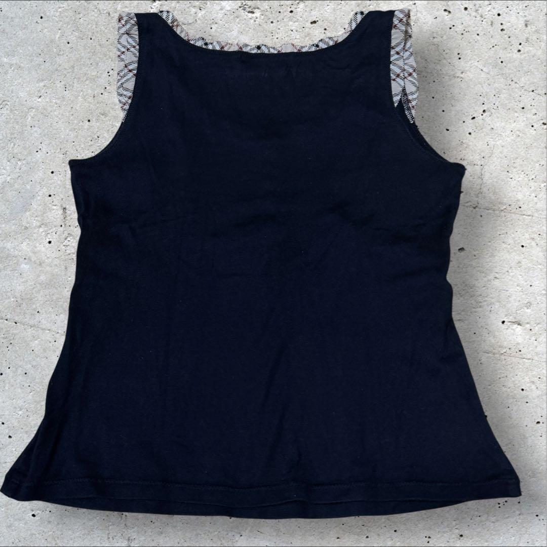 バーバリーブルーレーベル ノースリーブ フリル ノバチェック 38 M BURBERRY BLUE LABEL - 美品◇バーバリーブルーレーベル ノバ