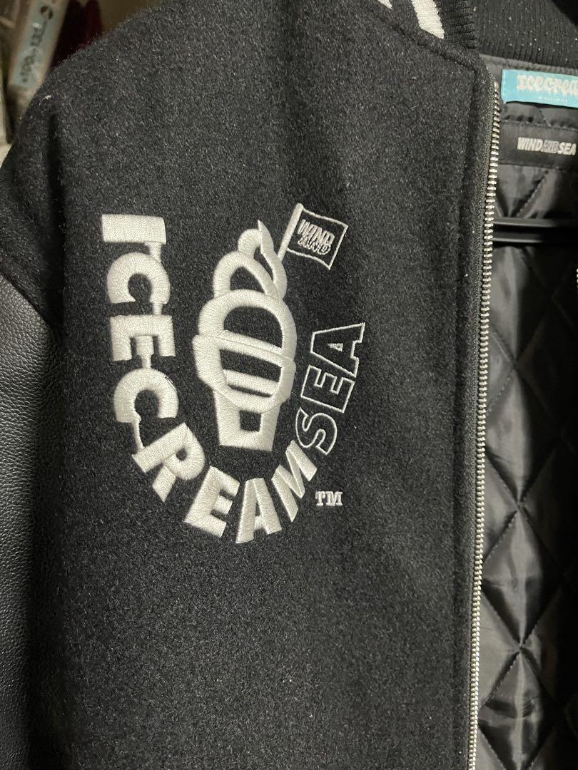 美品ICECREAM X WIND AND SEA VARSITY JACKET