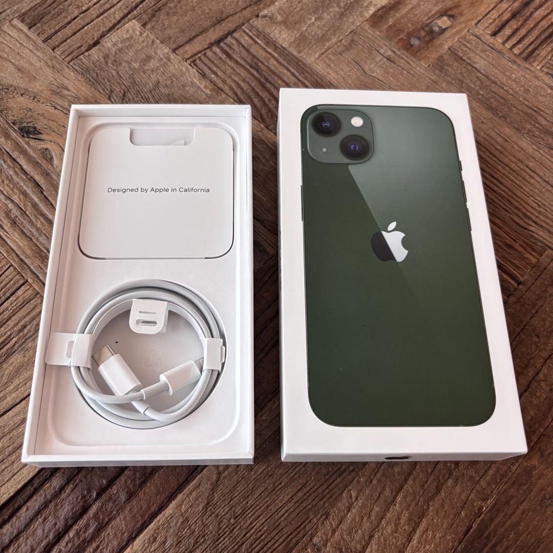 極美品 iPhone 13 グリーン 128GB 純正ケース付