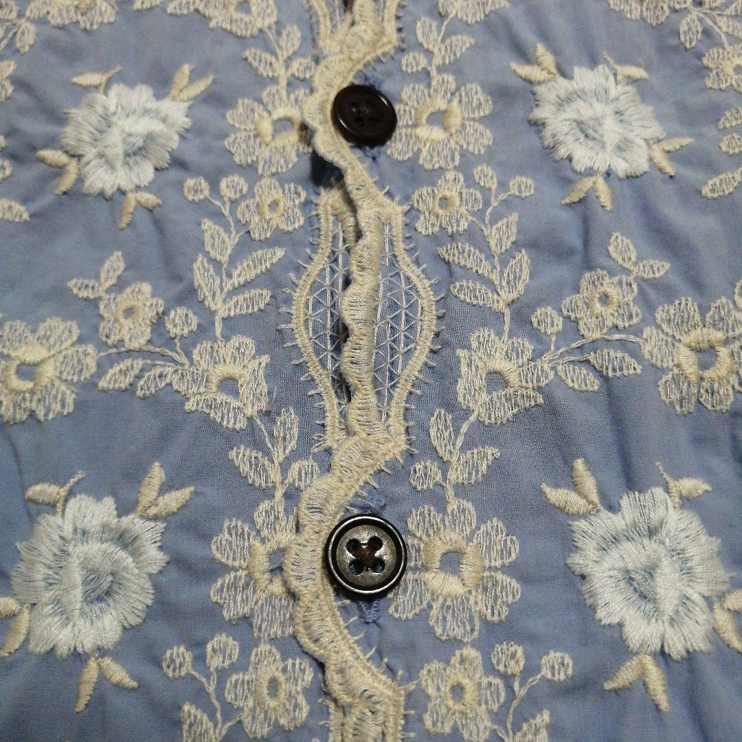 ポールスミス　長袖シャツ　Mサイズ　綿100%　花柄刺繍　日本製　超美品