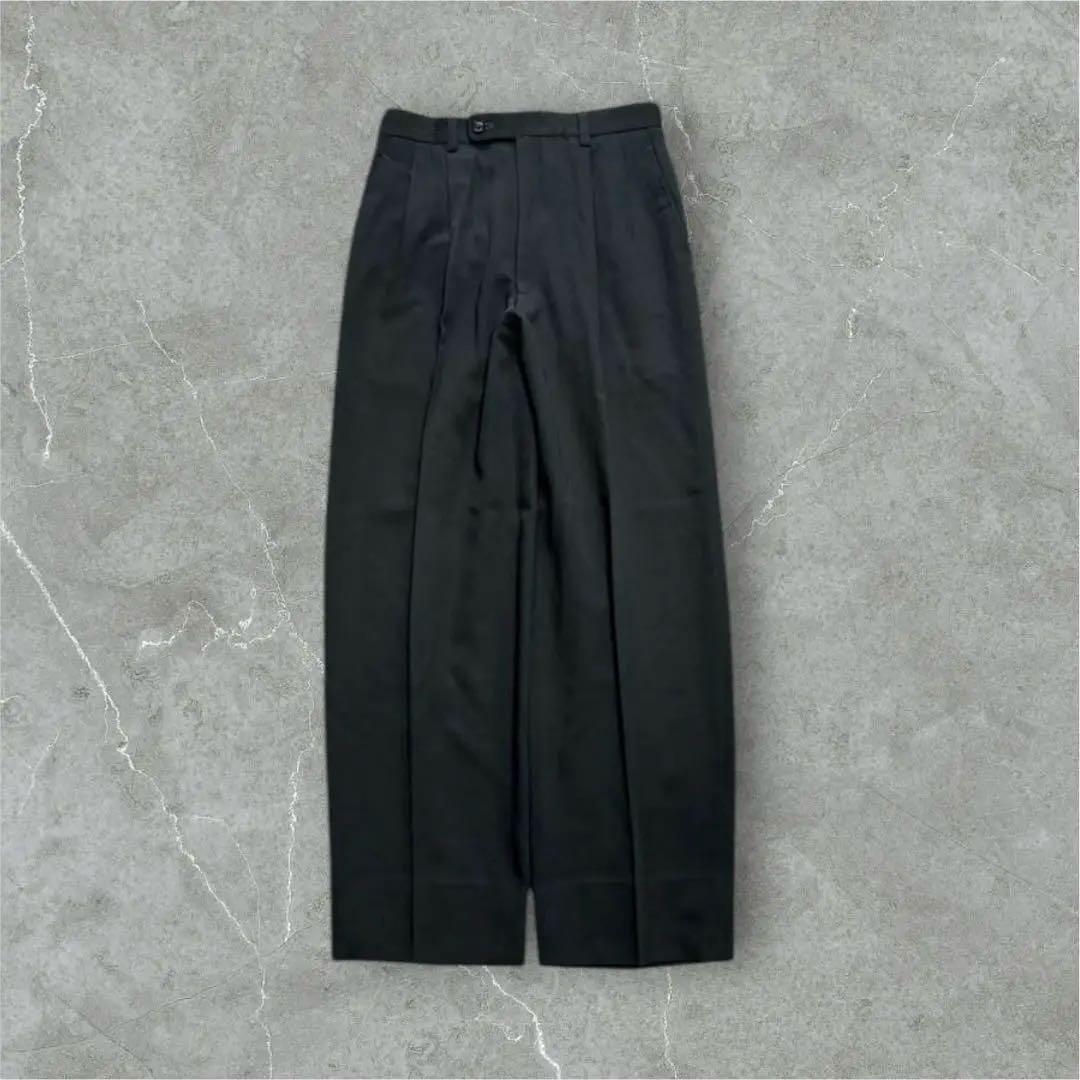 90s 00s jun gabardine wool slacks BLK