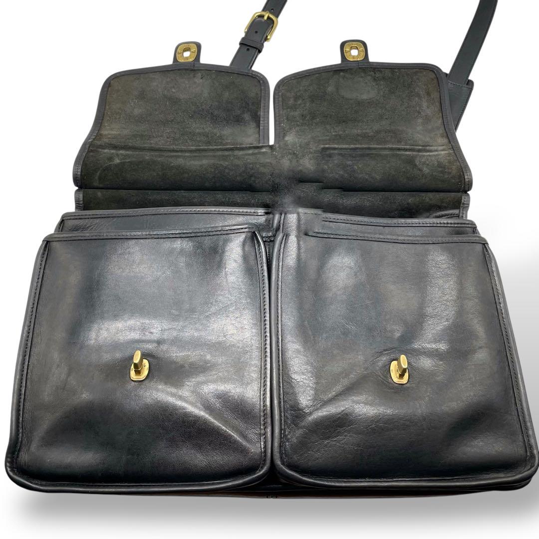 COACH オールドコーチ☆ターンロック 2way ビジネスバッグ レザー 黒