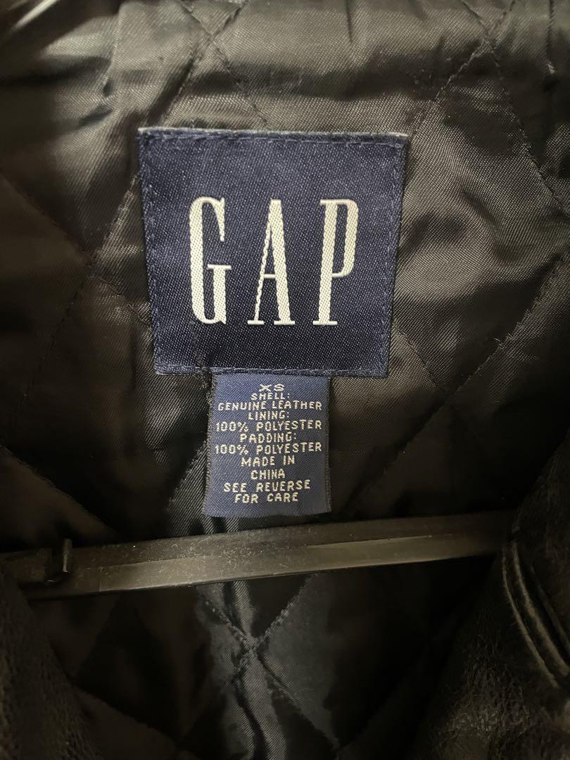 美品 OLD GAP ギャップ レザー カーコート レザージャケット XS 黒