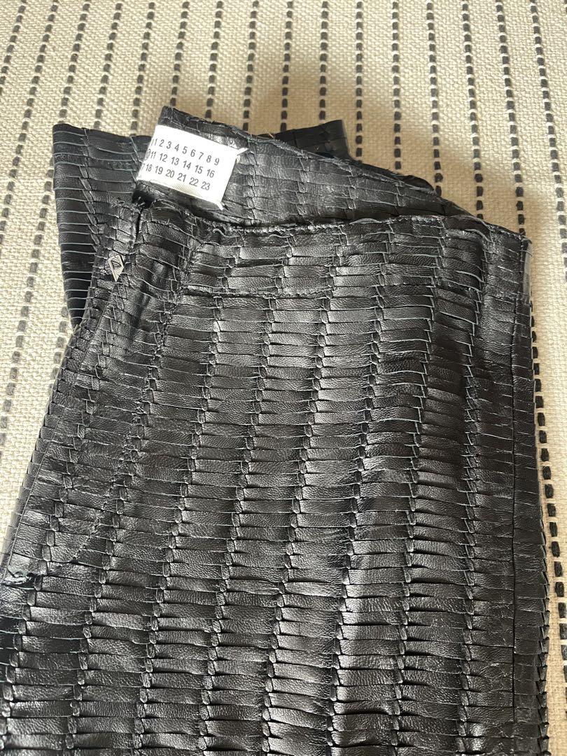 希少 MAISON MARTIN MARGIELA ラムレザー メッシュ パンツ