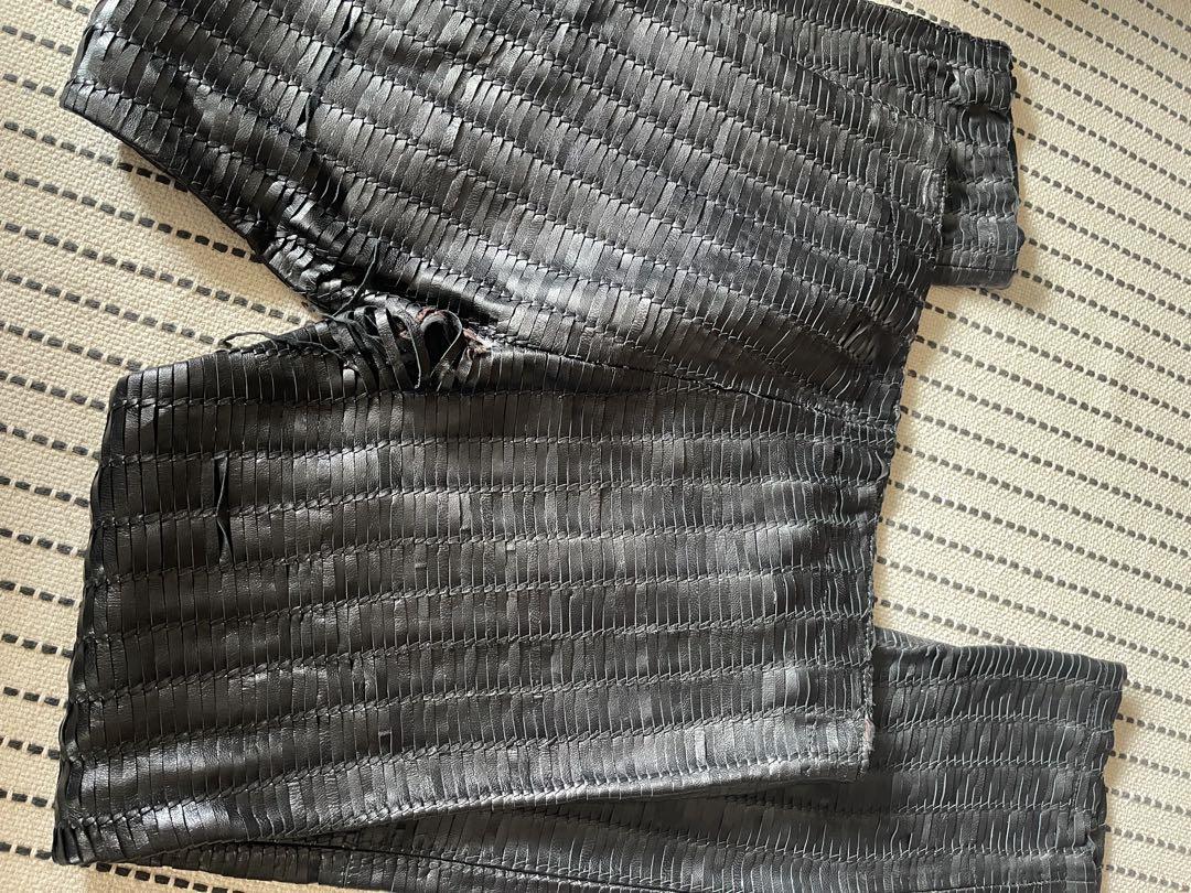 希少 MAISON MARTIN MARGIELA ラムレザー メッシュ パンツ