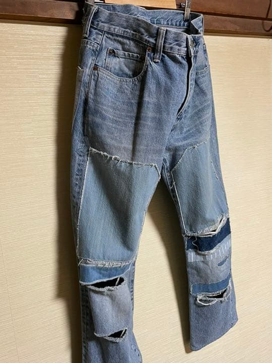 かわいい~!」 傑作!BLUE BLUE リメイク•ダメージ•パッチワーク