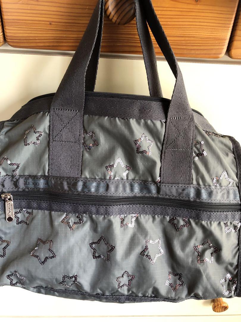 美品 星型スパンコール柄￼ レスポートサック￼ ボストン￼