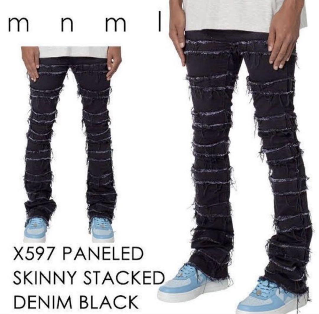 今季4月最新改良!! mnml X597 スキニーデニムパンツスタックデニム32パンツ