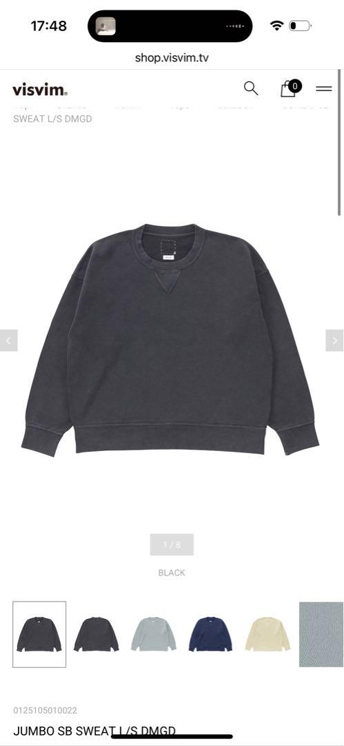 jumbo sb sweat l/s dmgd 25 ブラック　サイズ5