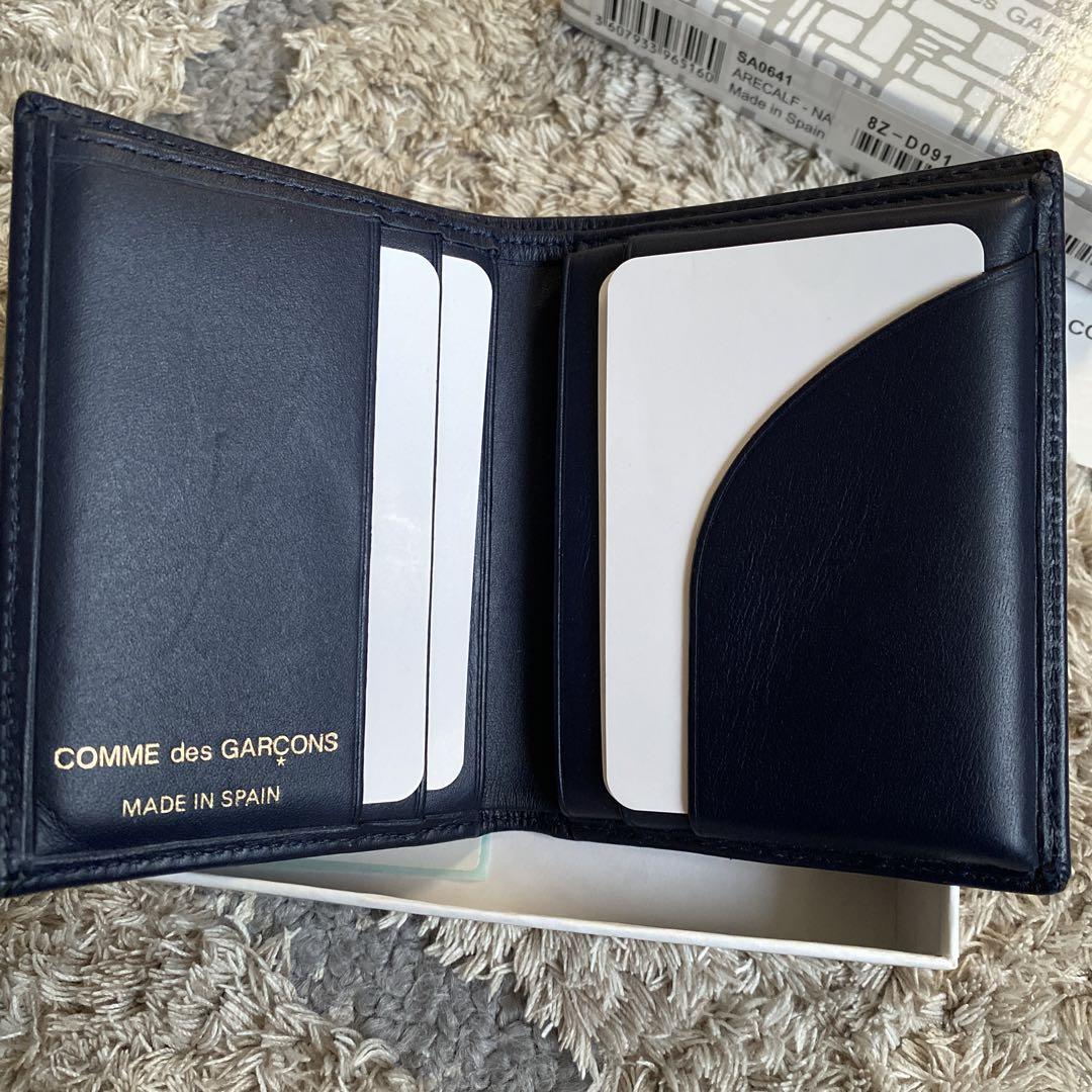 COMME des GARÇONS ネイビー レザー カードケース - メルカリ