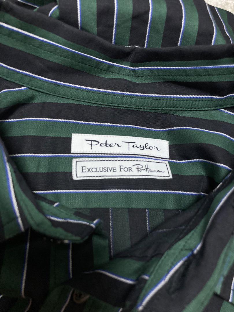 美品 Peter Taylor Ron Herman ウールシャツ チェック メンズ