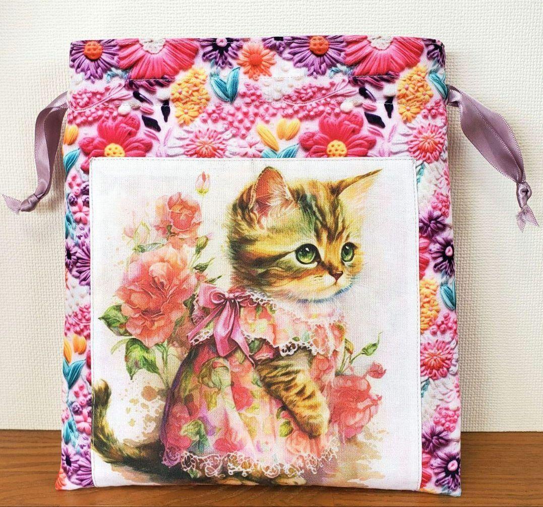 ゆきちゃん様　ご依頼品　　猫ちゃんパネル生地　ハンドメイド　トートバック