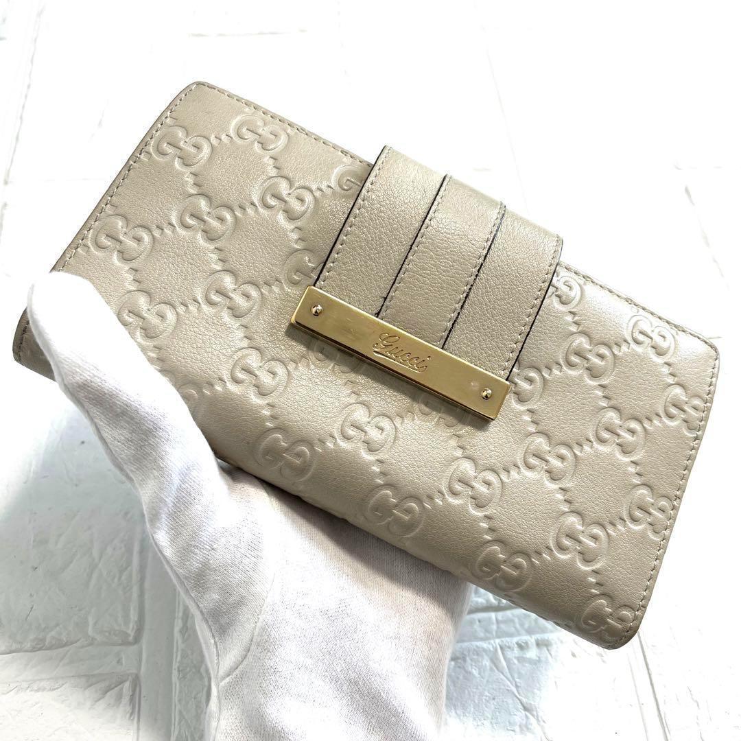 現品発送 レア 箱付 GUCCI 長財布 グッチシマ GG柄 正規品 収納力抜群 高級 【3017659126】(16054円)