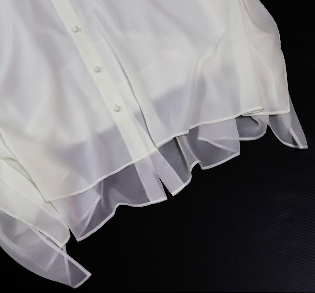 《レリアン》新品 薄手シアー素材 裾レイヤード チュニックシャツ 13＋