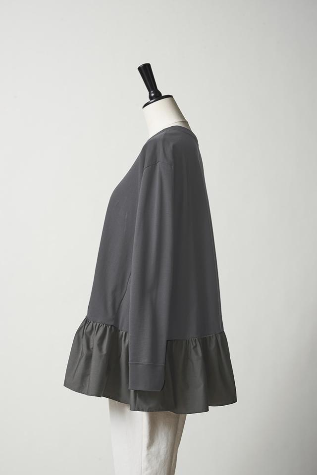 ヨリ ワイドヘムギャザーカットソー チャコールグレー HCYzN-m31676026349 yori 正規品安い