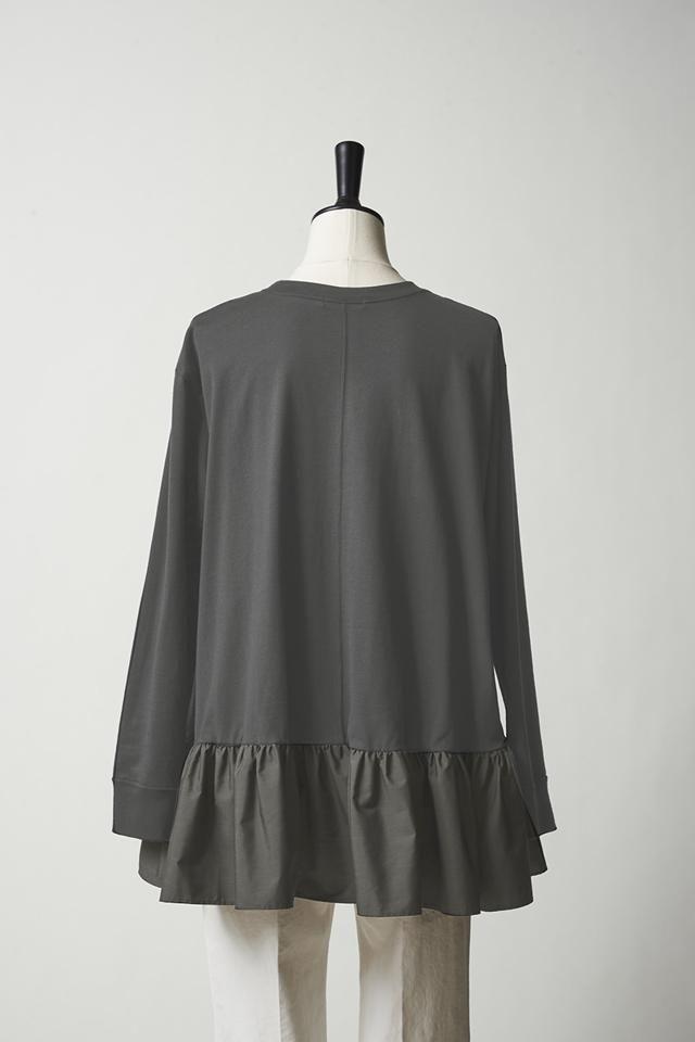 ヨリ ワイドヘムギャザーカットソー チャコールグレー HCYzN-m31676026349 yori 正規品安い