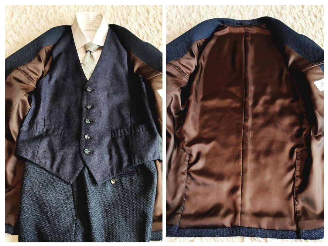 BEAMS ビームス セットアップ スーツ ジレ ベスト ネイビー 48 L相当