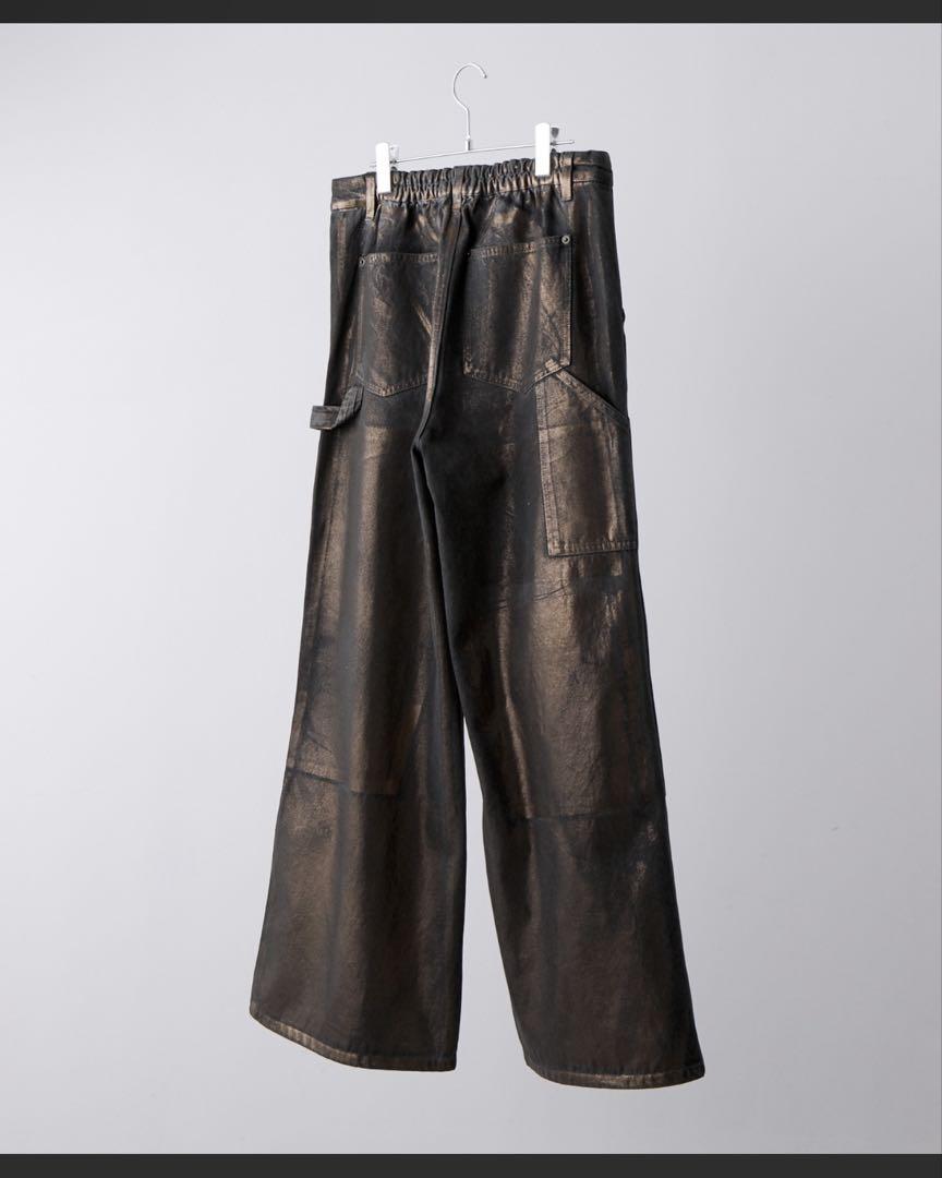 Denim|特殊加工ダブルニーデニムパンツ アッシュグレー