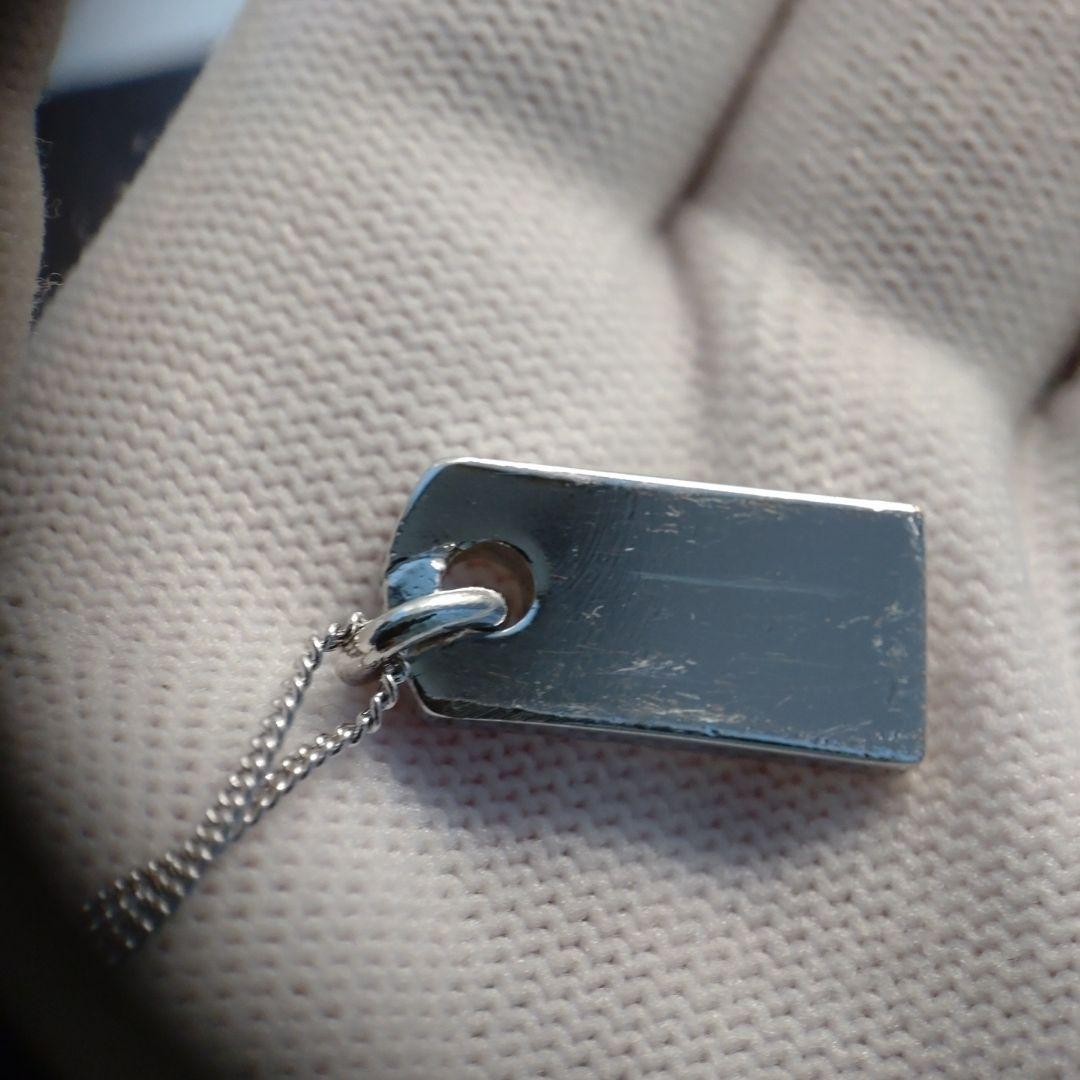Christian Dior ラインストーン ロゴ プレート ネックレス