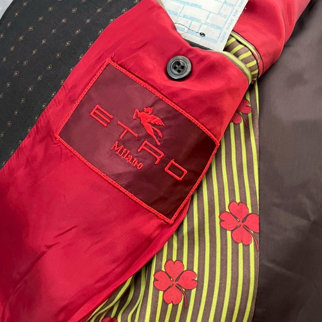 【在庫処分】 織物柄 ETRO イタリア製 スーツ 裏地総柄 セットアップ ウール スーツ