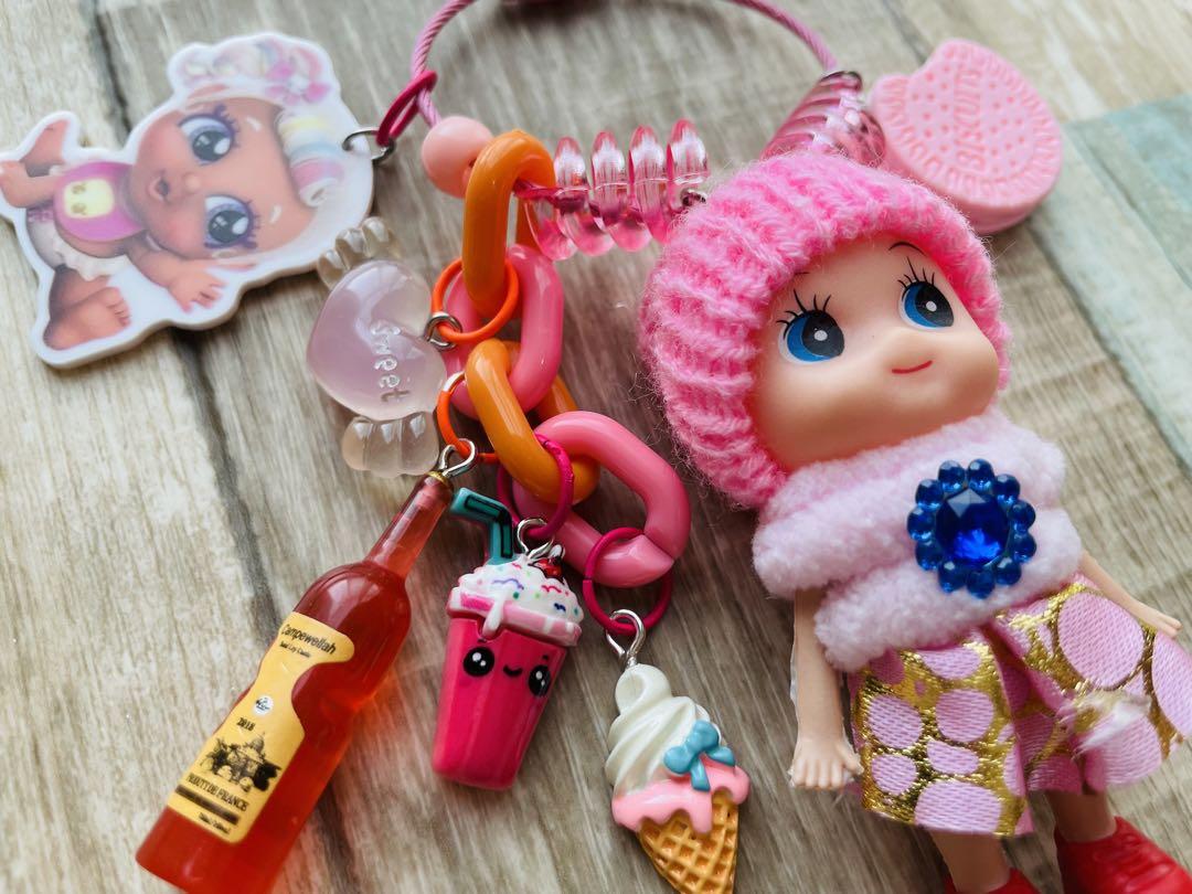 じゃらじゃらキーホルダー ストラップ キーチェーン メルヘンピンク 可愛い女の子 じゃらじゃらキーホルダー ストラップ キーチェーン メルヘン