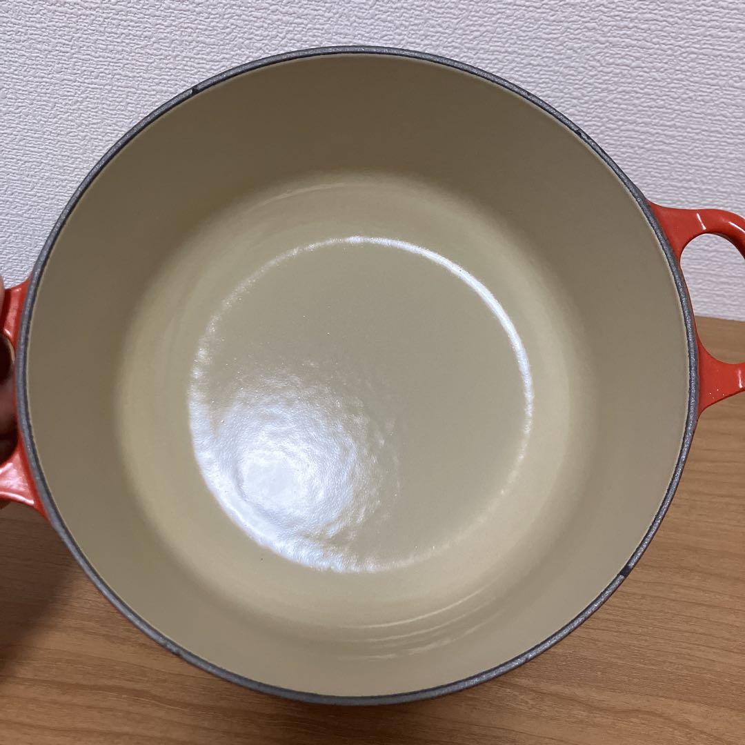 LE CREUSET 鋳鉄 両手鍋 オレンジ 約24cm