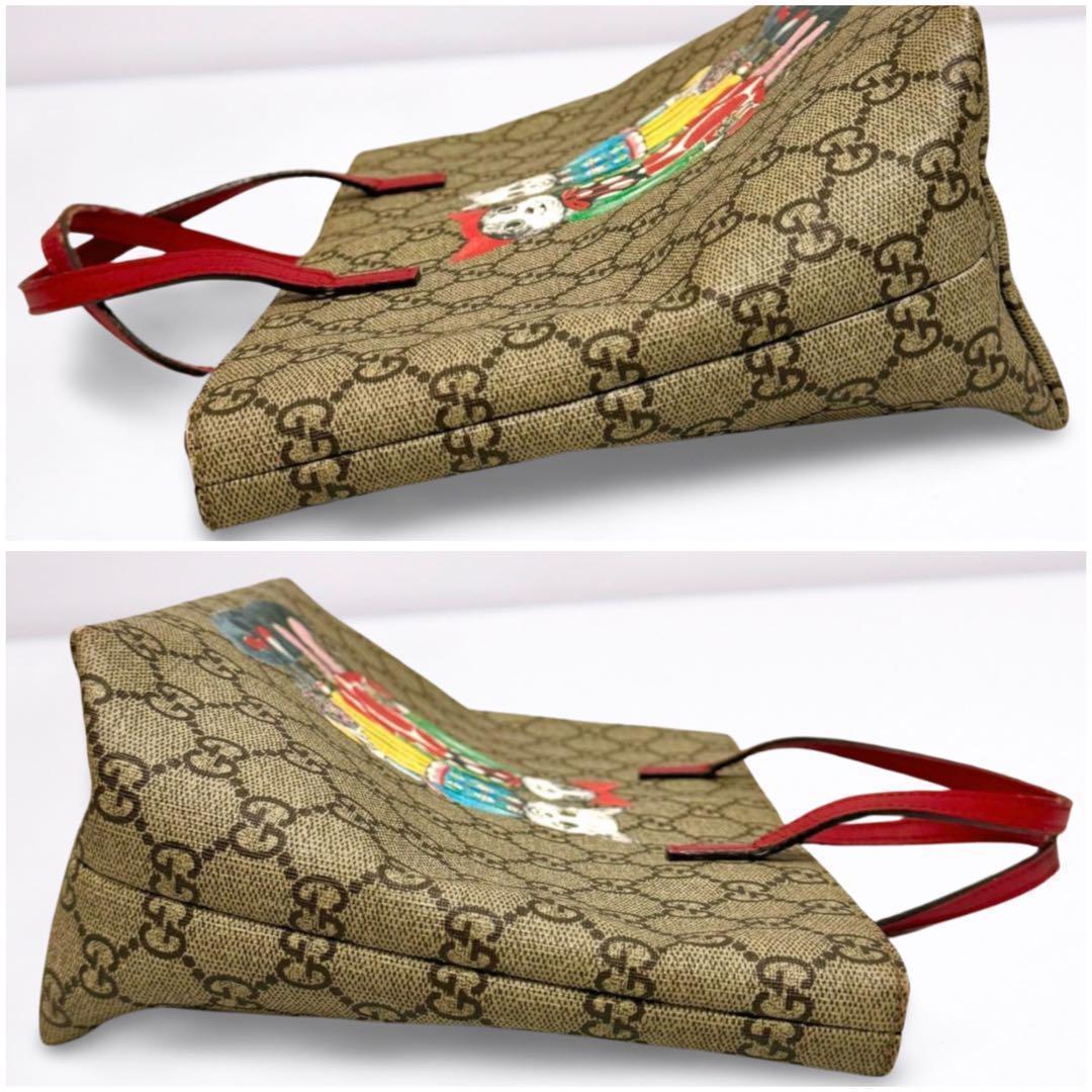 美品 グッチ GUCCI ヒグチユウコ トートバッグ キャット GGスプリーム 美品 グッチ GUCCI ヒグチユウコ トートバッグ キャット GG