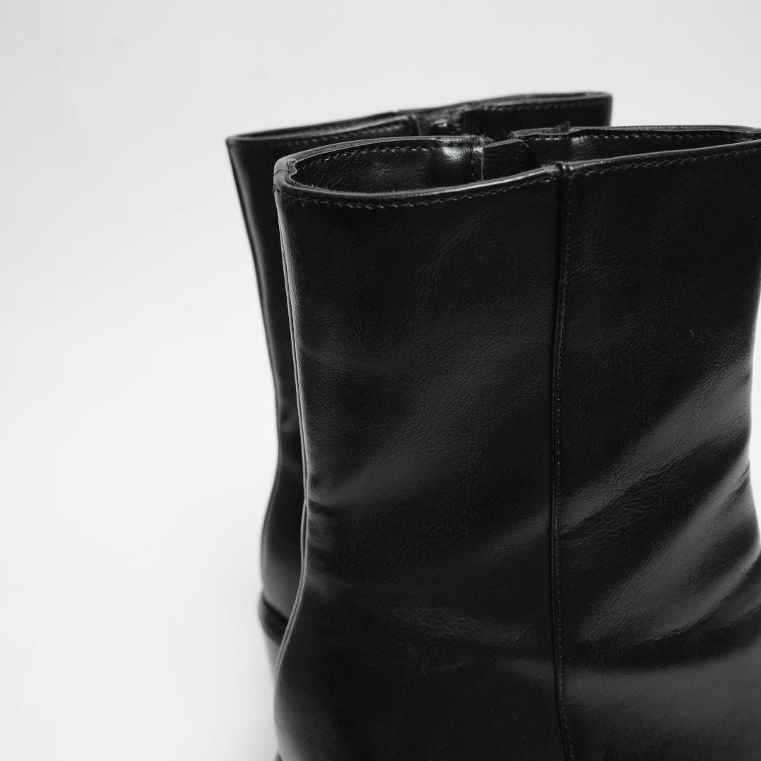 【未使用級】ザラ サイドジップ ショートブーツ センターシーム 24.5cm