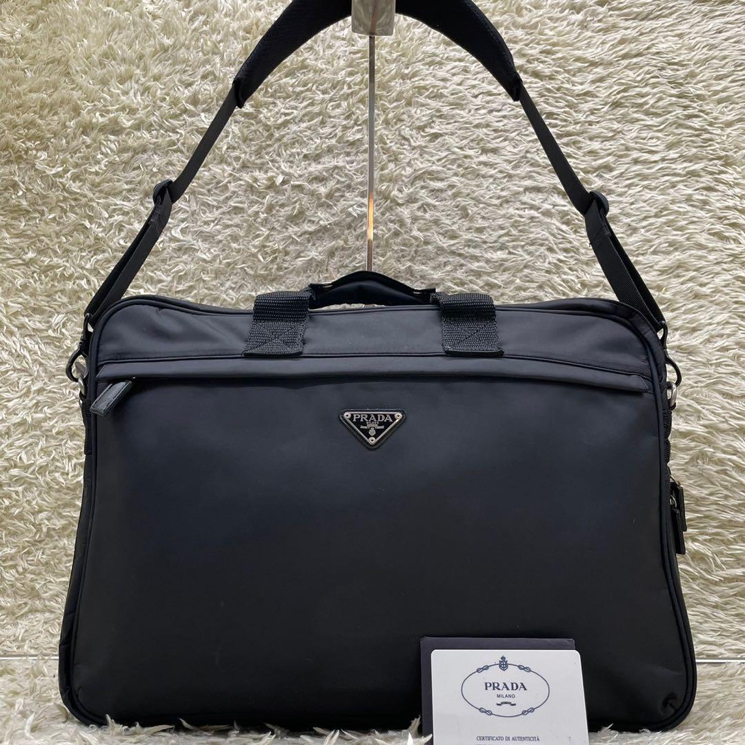 ◆極美品◆ PRADA ビジネスバッグ 2way 三角プレート ナイロン