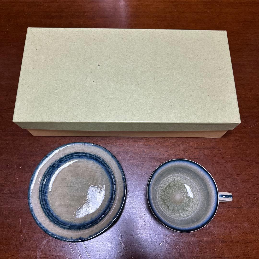 未使用　赤津焼　秀峰　コーヒーカップ　ソーサーセット　２客