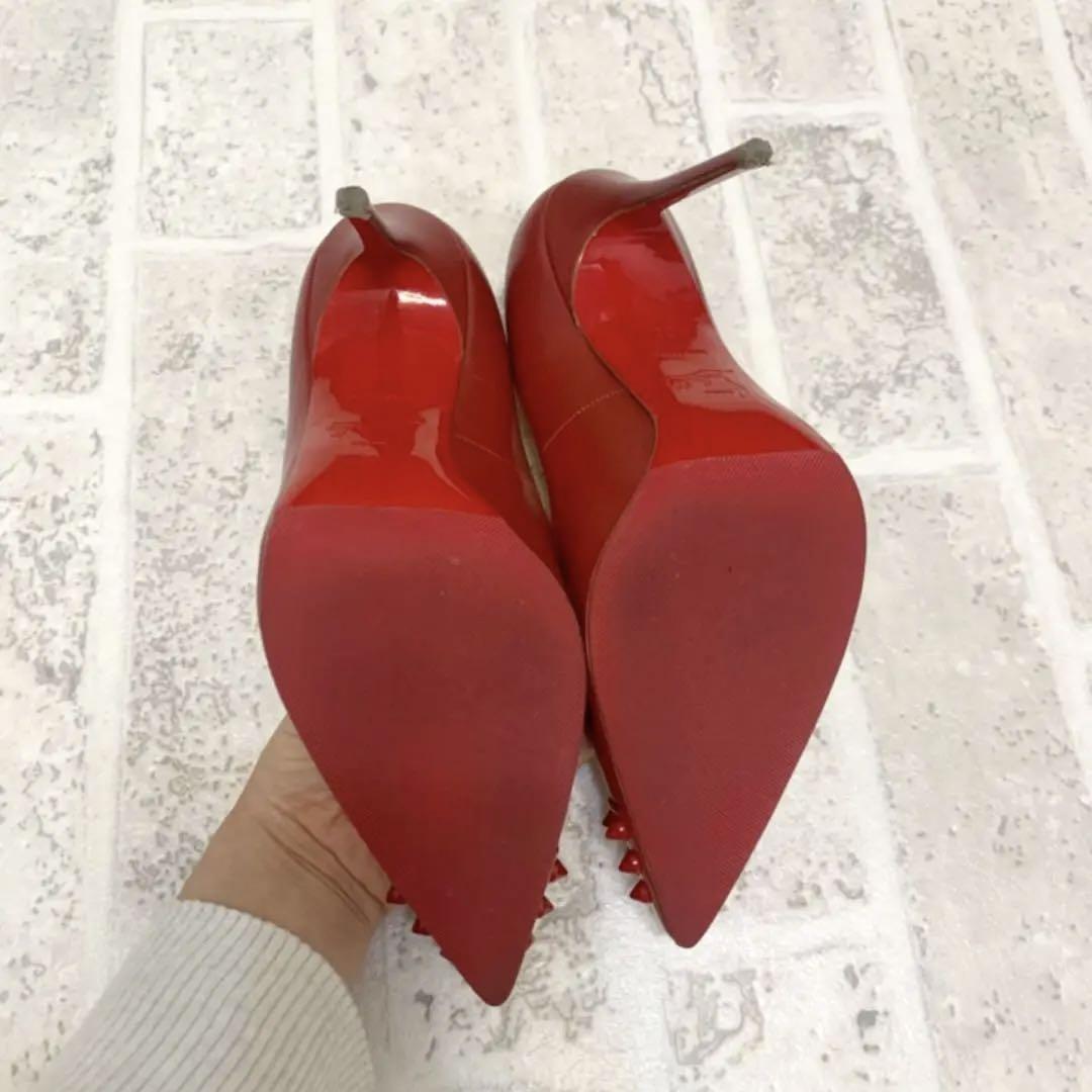 Christian Louboutin 36 スタッズ クリスマス パーティ 赤 Christian Louboutin 36 スタッズ クリスマス パーティ 赤
