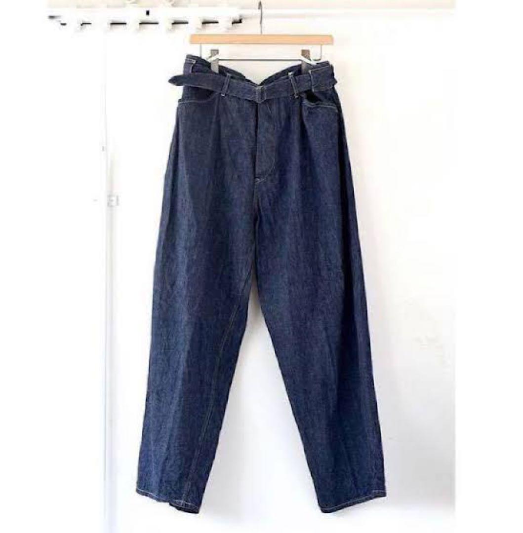 COMOLI デニムベルテッドパンツ 22SS