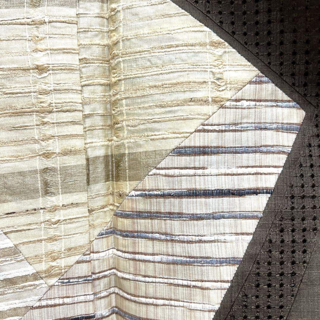 【おすすめ】 紬 袋帯セット 付け下げ 未着用 切り嵌 着物 ムガ スワトウ刺繍 着物・浴衣