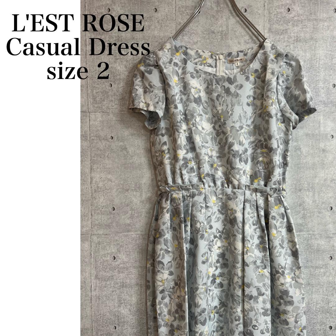 L'EST ROSE レストローズ　ワンピース ブルー サイズ2 M　ガーリー