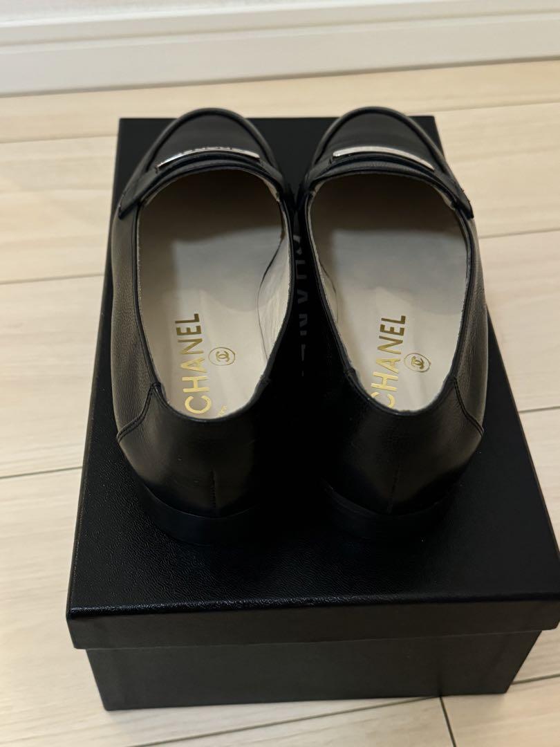 CHANEL ブラック レザー ローファー 本体 箱あり ch-2234-sn.jpg
