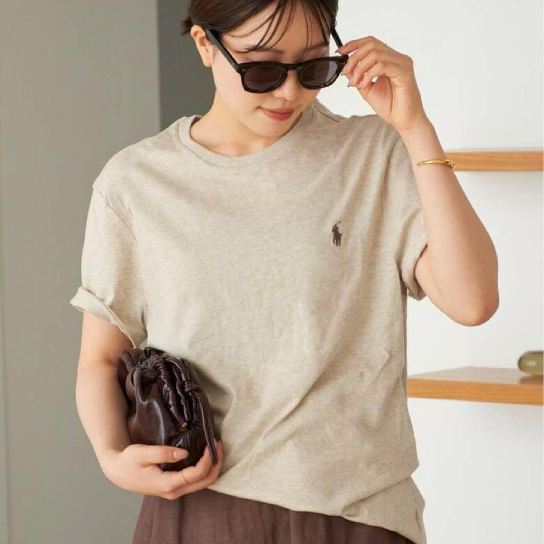 ポロラルフローレン 半袖Tシャツ オートミール ベージュ ホース刺繍