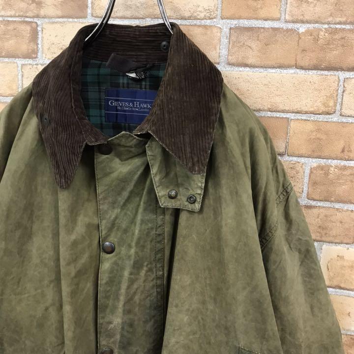 在庫豊富な GIEVES&HAWKES コットン 襟コーデュロイ 5njV0-m31747189005 オイルドジャケット 国産格安
