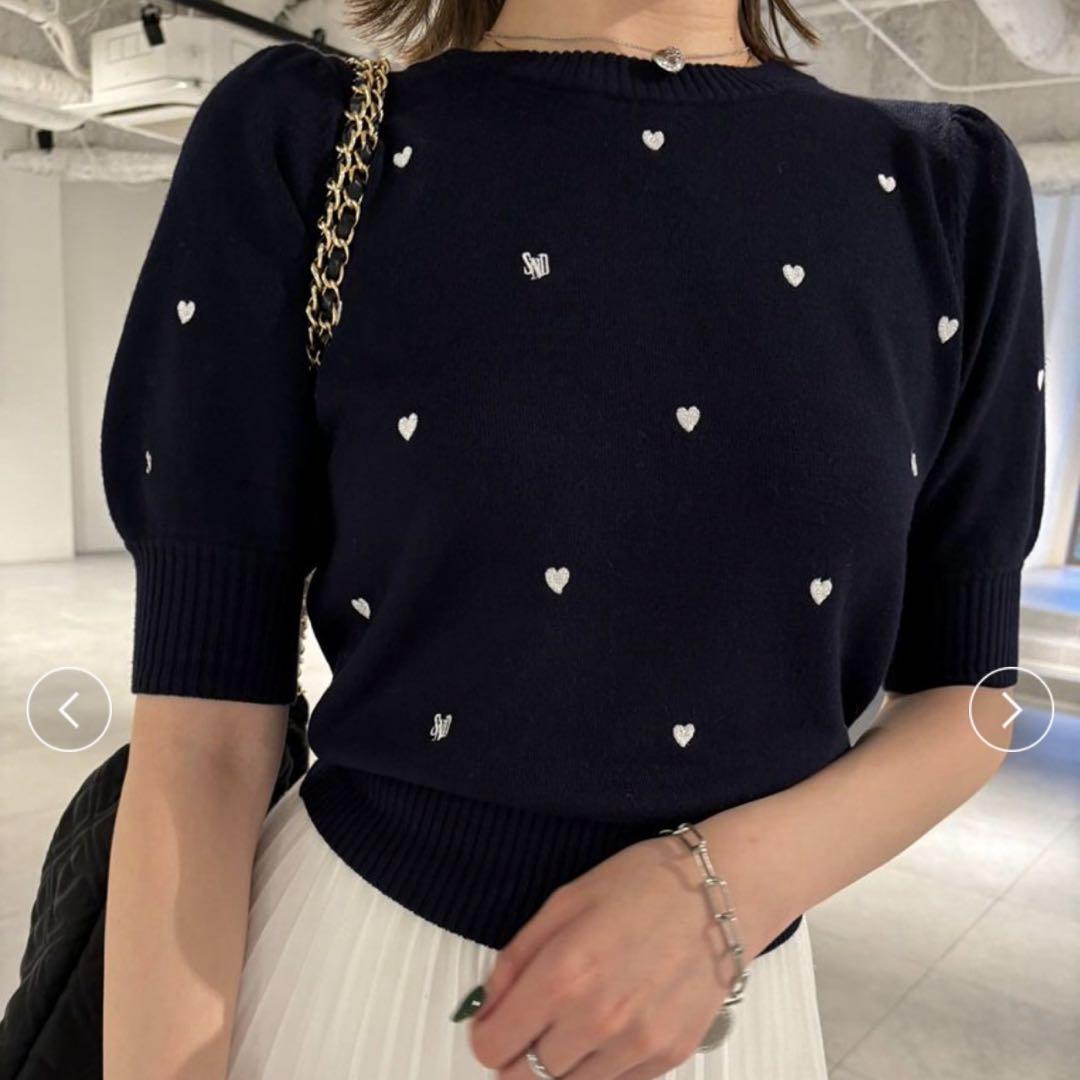 スナイデル snidel WEB限定Heart collectioモチーフニット