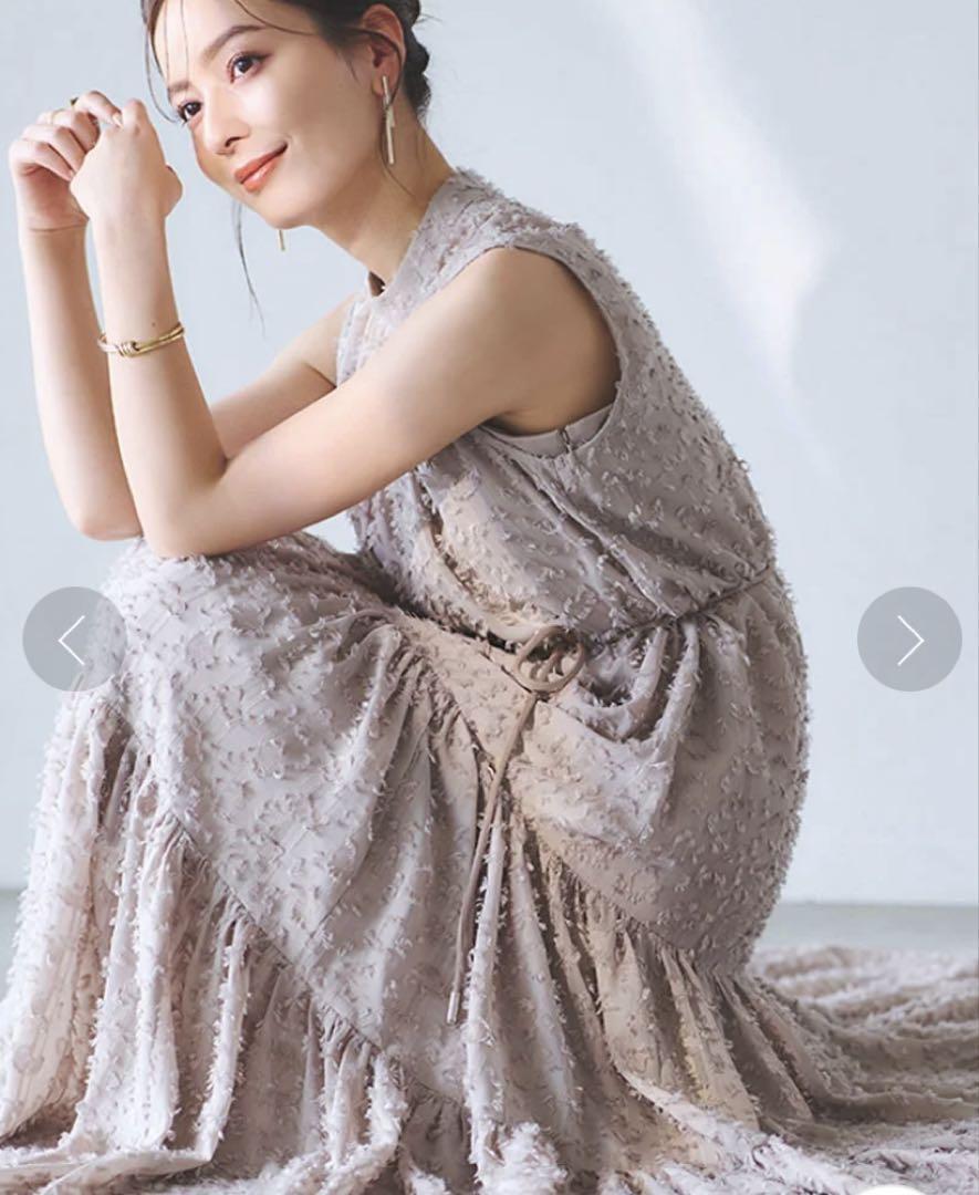 新品タグ付き✨アニュアンス　ジャガードボリュームティアードワンピース