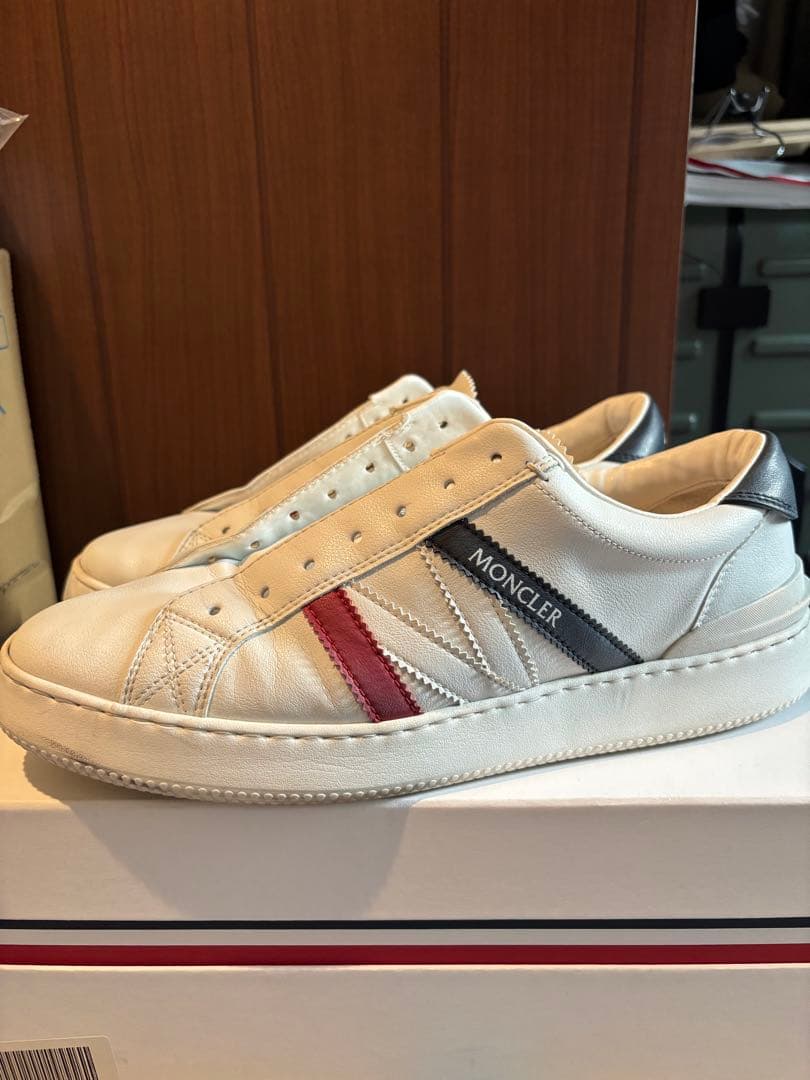 モンクレール モナコ M スニーカー ホワイト トリコロール 白 4226.5cm MONCLER