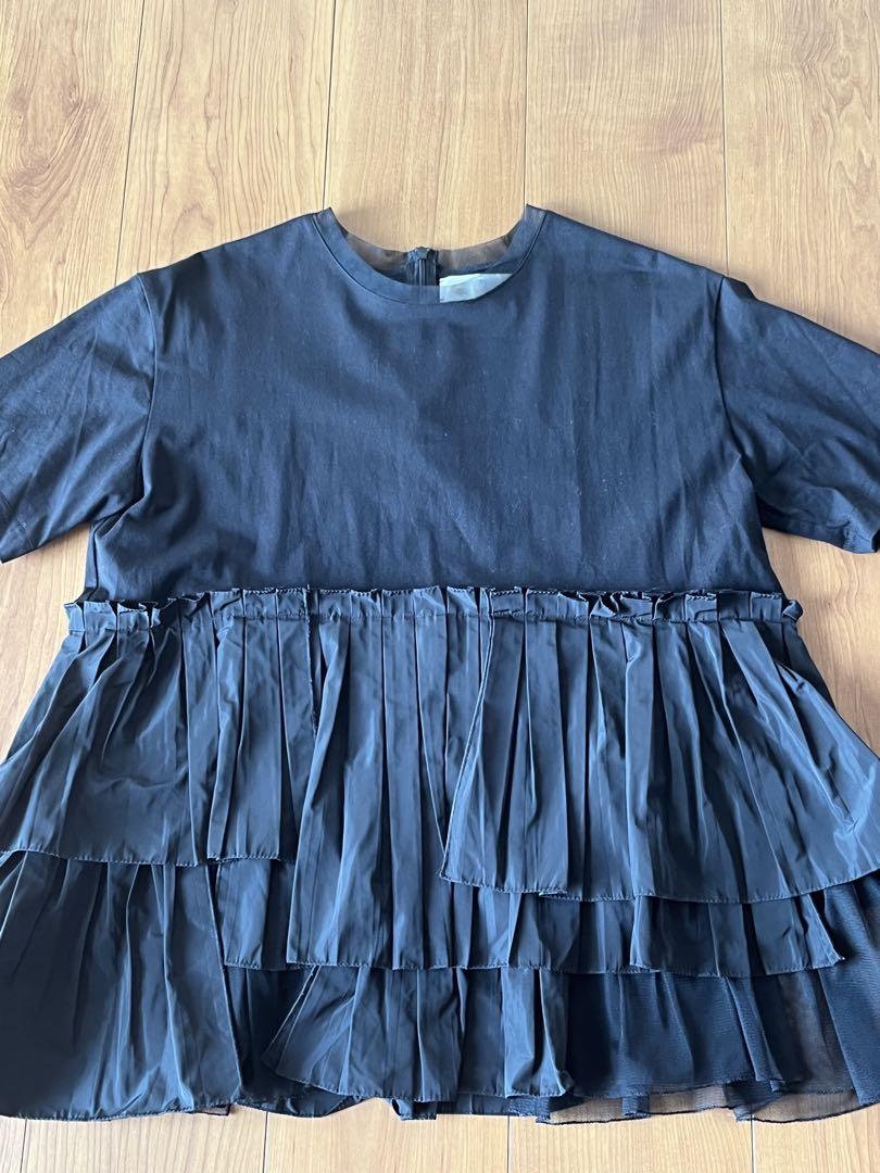 美品】Marilyn Moon ラッフルプリーツレイヤードトップス ブラウス