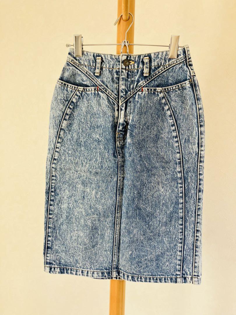 ヴィンテージ　古着　ケミカル　デニムスカートスカート