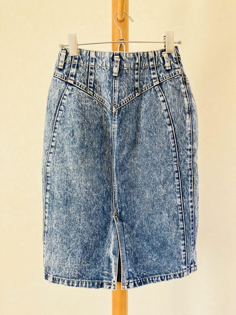 ヴィンテージ　古着　ケミカル　デニムスカート
