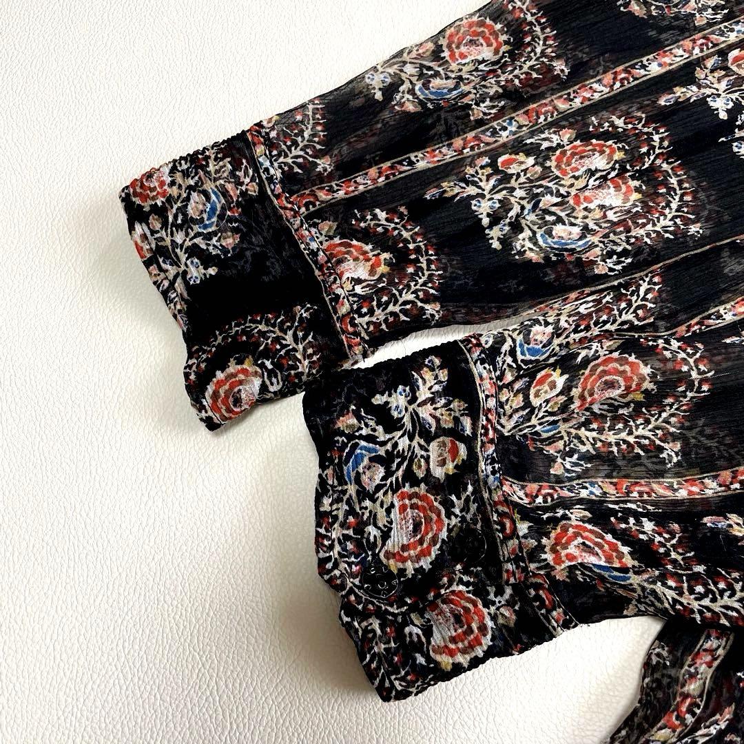 6035【美品】イザベルマランエトワール　ひざ丈ワンピース　花柄　シルク100% 6035【美品】イザベルマランエトワール ひざ丈ワンピース 花柄
